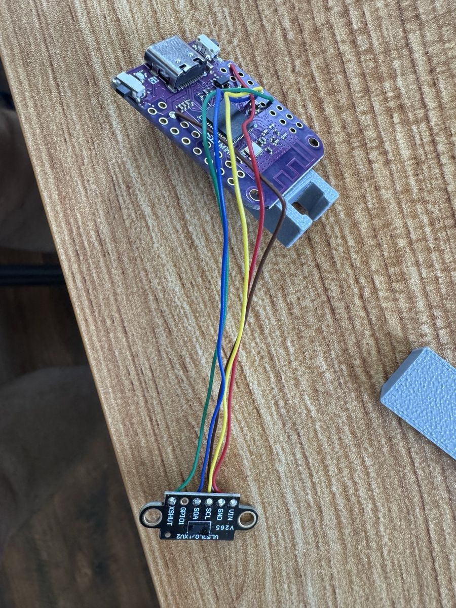 The sensor and wiring, separated from the board